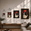 Alert Dog Rising Modern - Framed Print-1803348615-1803348612