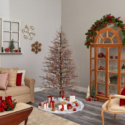 Arbre de Noël artificiel vert avec lumières multicolores