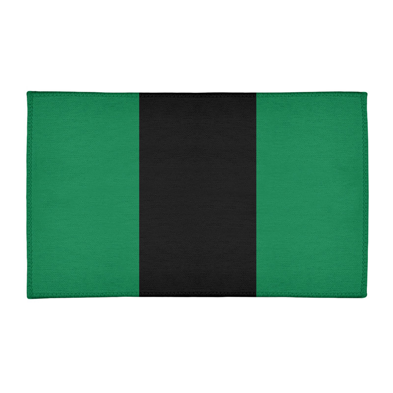 Tapis à rayures vert/noir, Rectangle 3 pi x 5 pi