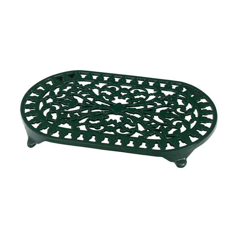 Oval 1 Piece Trivet, Green