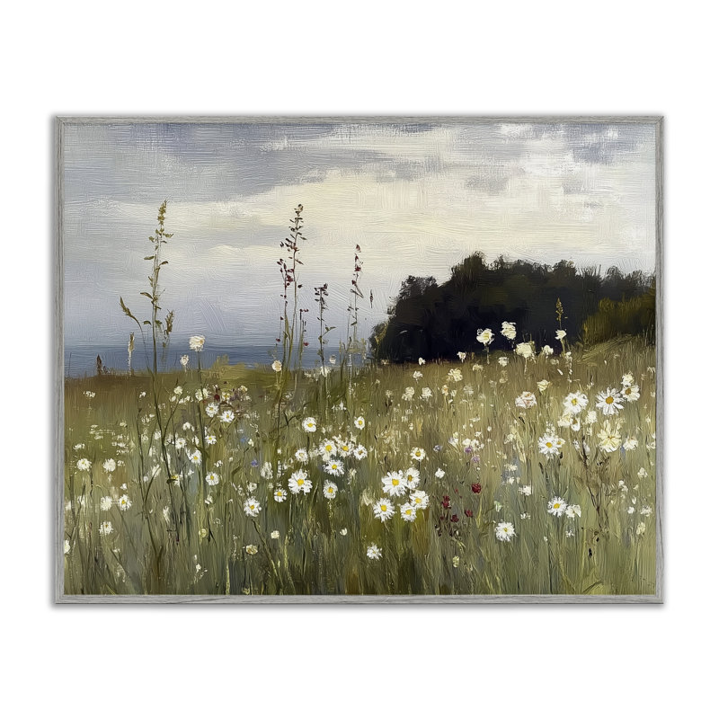 «Seaside Daisy Meadow Giclee Art», conception par Annabelle Hall, H 11 po x l 14 po, Estampe numérique Farmhouse