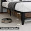 Cadre de lit avec tête de lit, cadre de lit plateforme tapissier avec ports USB, tête de lit avec rangement, aucun sommier nécessaire-356593977