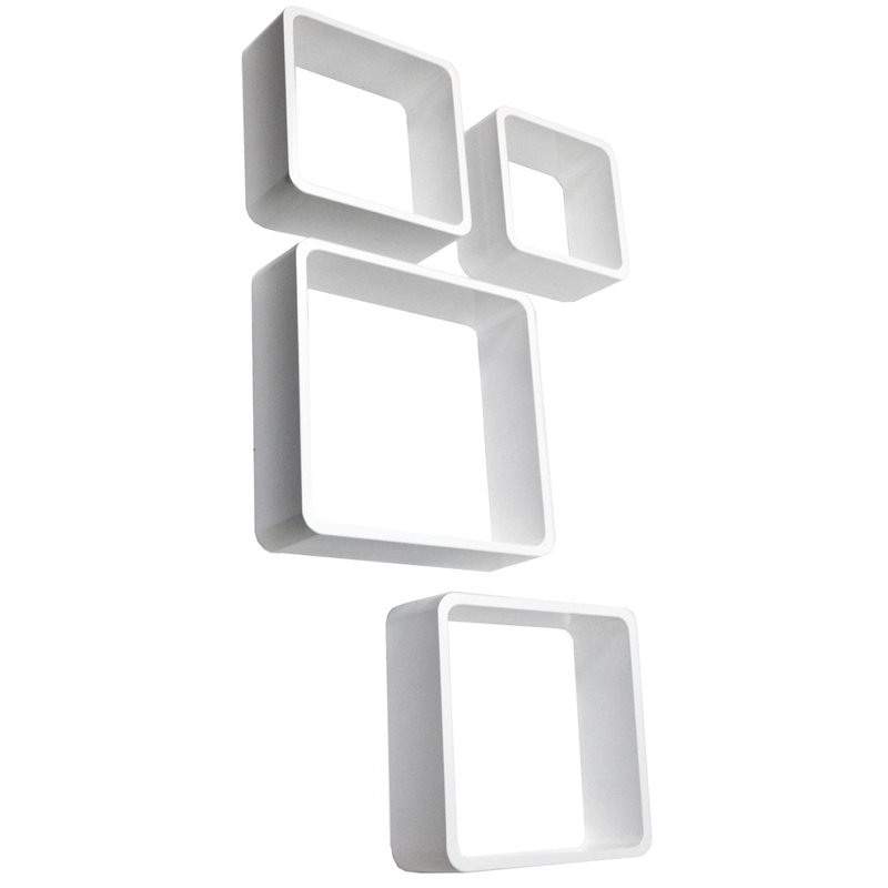 4 Piece Floating Shelf, White