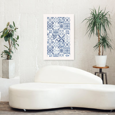 Mediterranean Tile Patterns Classic Geometric Traditional Wall Art Print by Mathieu - Wrapped Canvas Print
