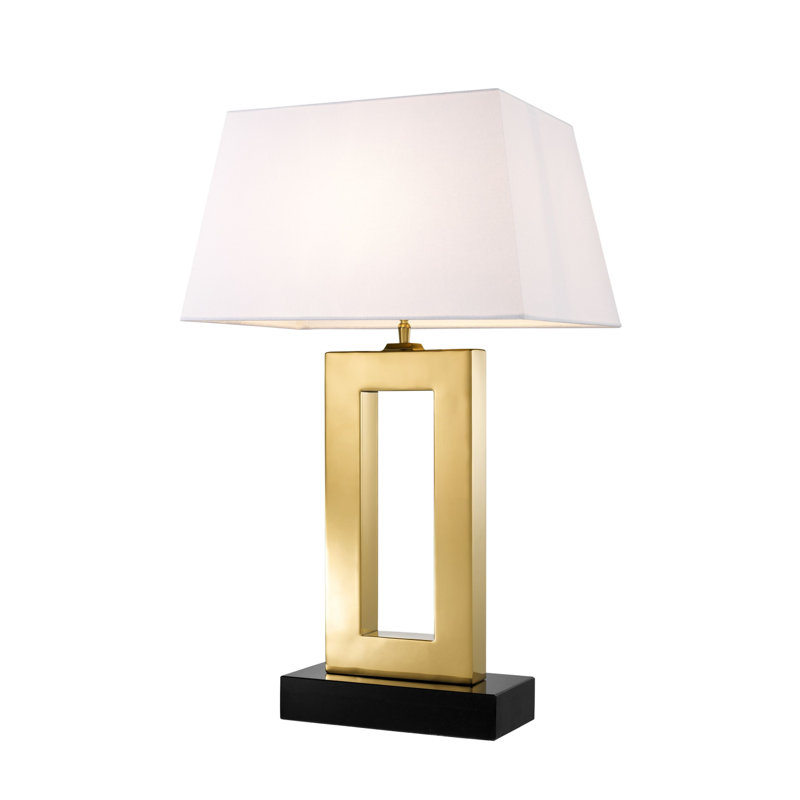 Arlington Table Lamp, White, Black/Silver