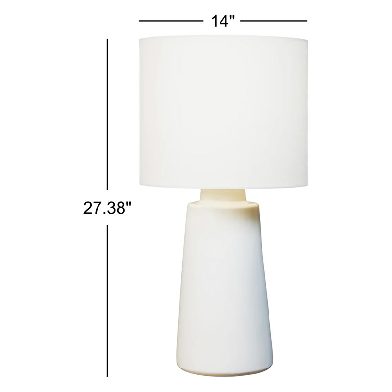 Vessel Table Lamp, New White, 27.38" H x 14" W x 14" D