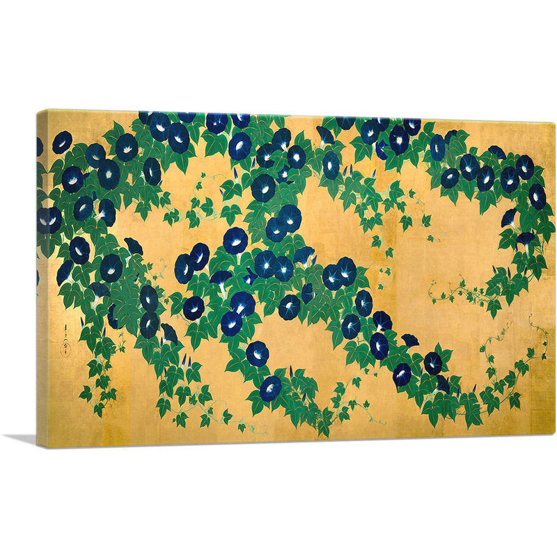 Reproduction d'art sur toile tendue Morning Glories, H 12 po x l 18 po x P 0,75 po