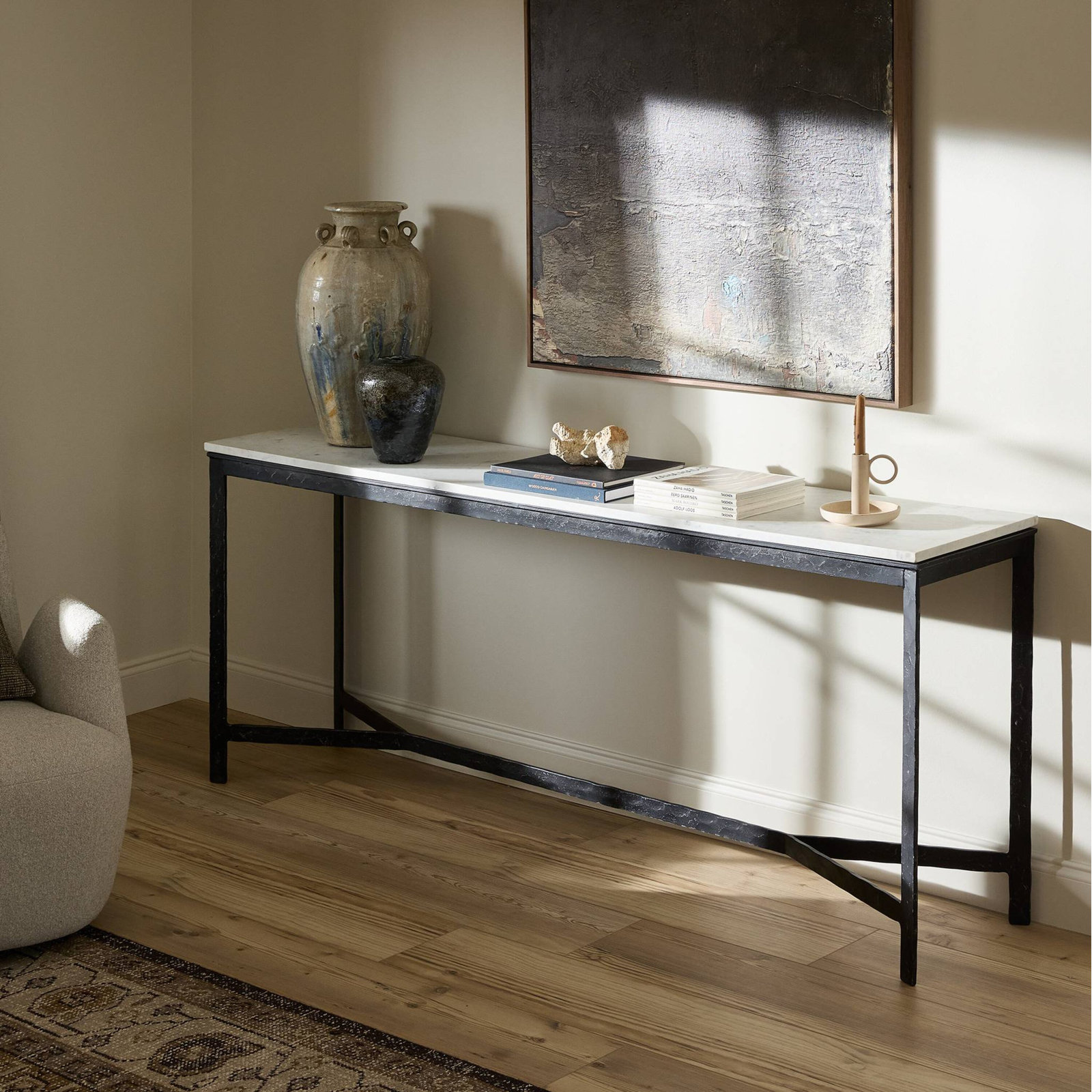 HAMMERED IRON 78'' Console Table