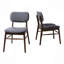 Ensemble de 2 chaises de salle à manger rembourrées Mid-Century avec structure en bois d'hévéa, noyer-293743336