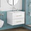 Meuble-lavabo mural 24 po avec lavabo en céramique et deux tiroirs Ridgeway