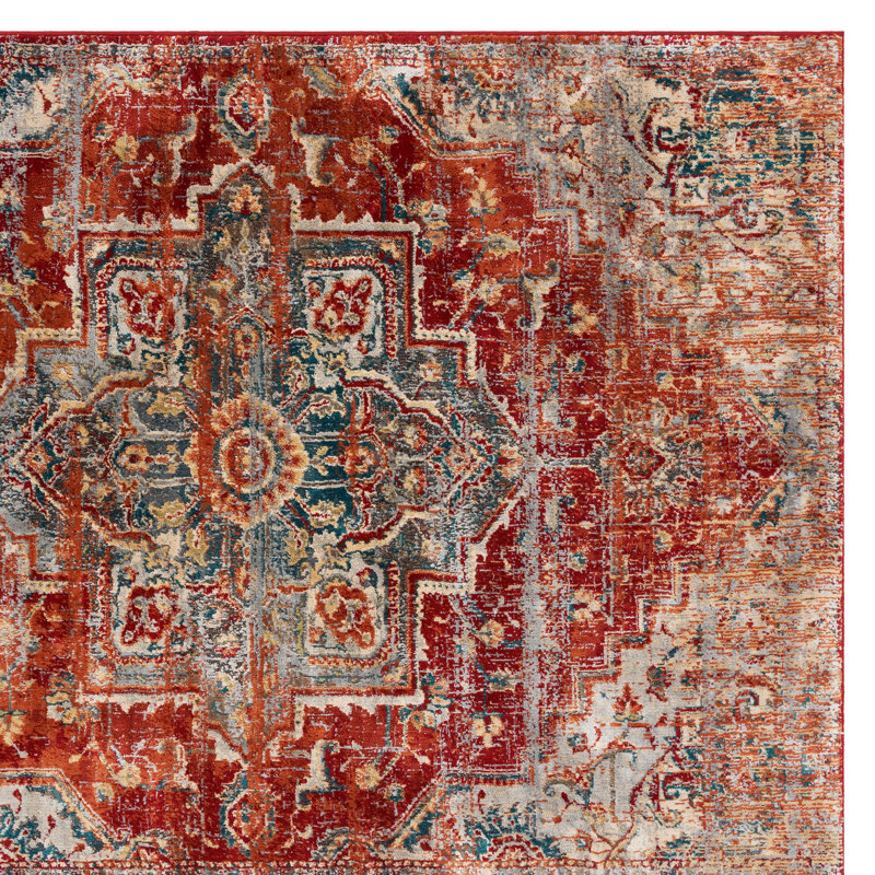 Tapis oriental rouge / orange, Rectangle 6 pi x 9 pi