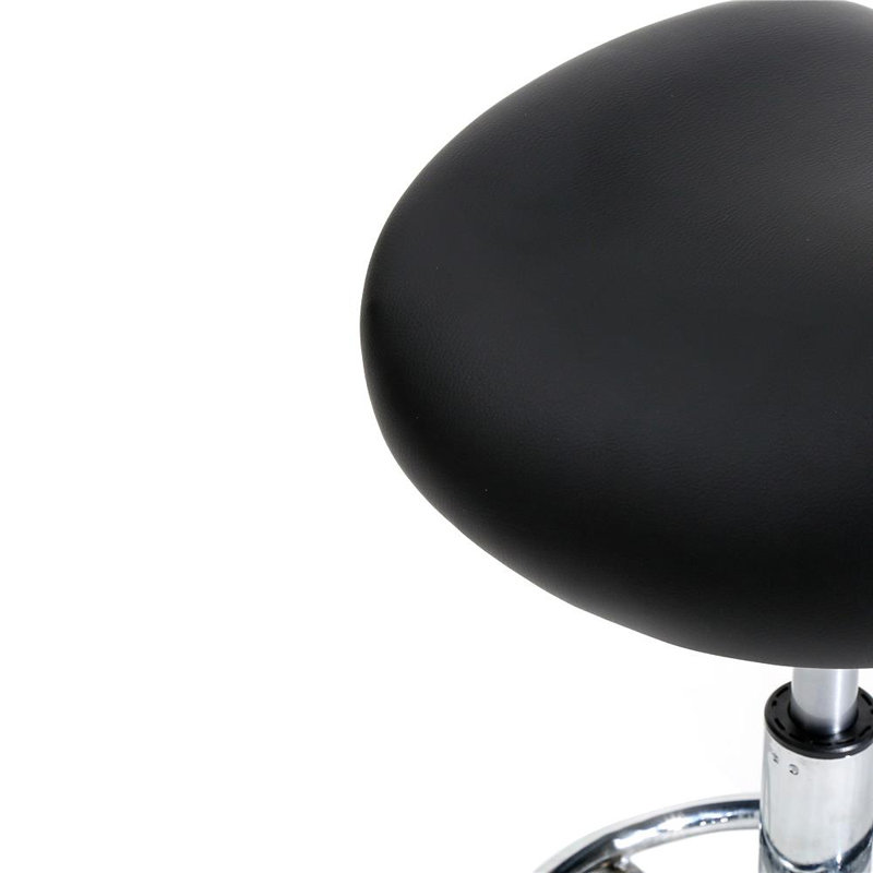 Adjustable Height Ergonomic Lab Stool with Wheels, Black