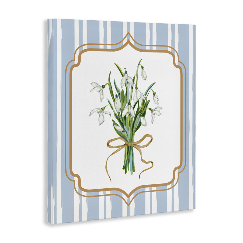 Ensemble de fleurs blanches sur toile rayée, design par Adonna Ebrahimi
