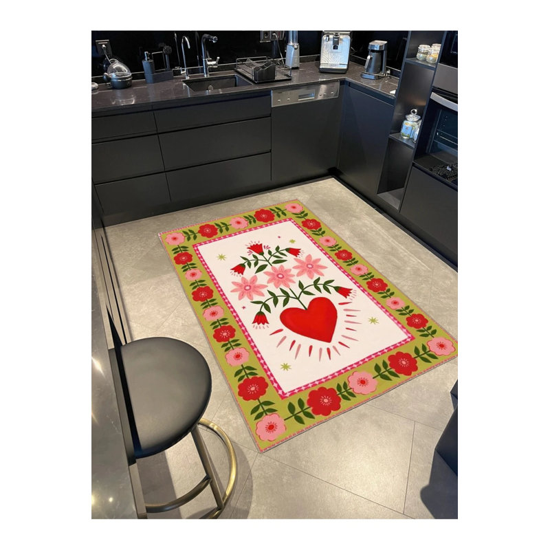 Tapis de sol tissé à motif géométrique, Rectangle 2 pi 4 po x 4 pi