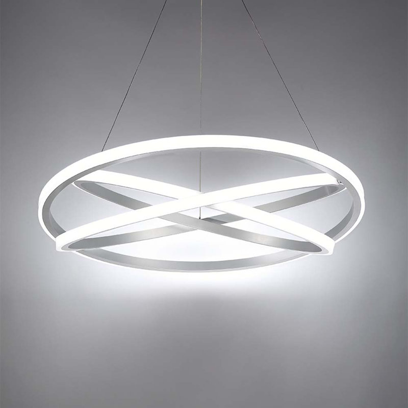 Veloce 1 - Light Unique Geometric Chandelier, Titanium, 8" H x 38" W x 38" D