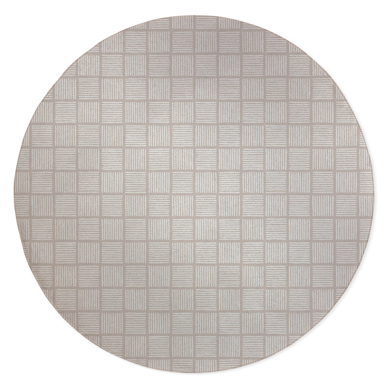 Tally Blocks Non-Slip Outdoor Rug, Round 5'