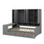 Lit de jour en bois avec trois tiroirs, rangement combiné, bureau et système d'étagères-800983312-800983317