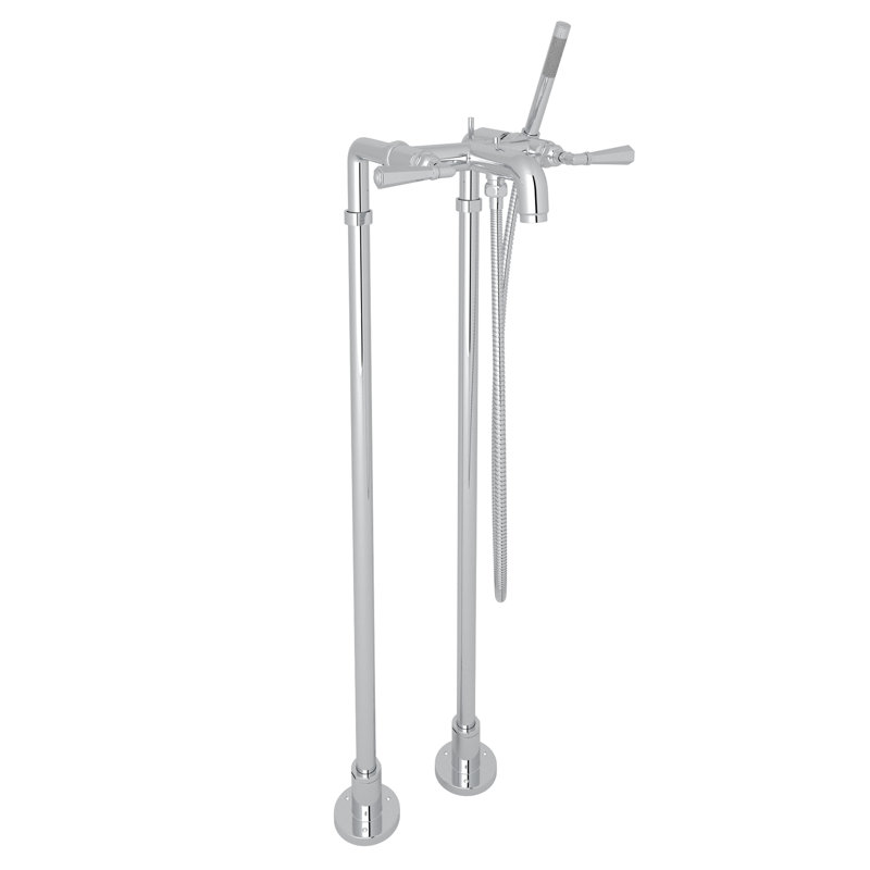 San Giovanni™ Floor Mounted Tub Filler, Polished Chrome, Level