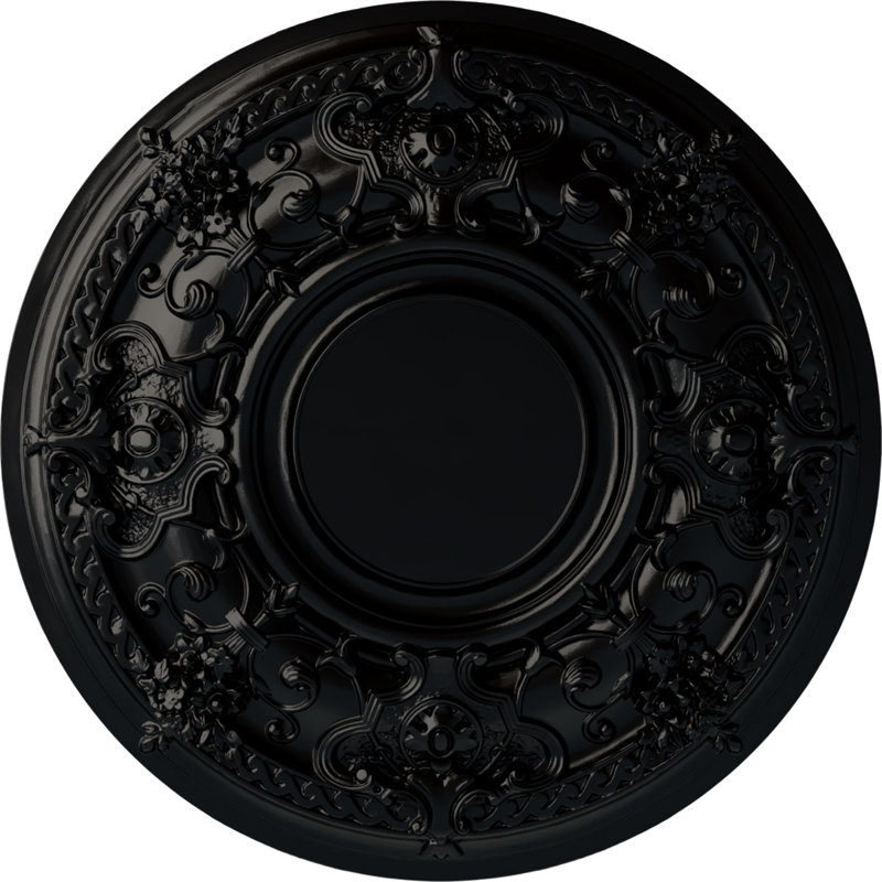 Médaillon de plafond 32 po 3/4 po x P 2 1/2 po Jackson (convient aux auvents jusqu'à 13 1/2 po), Noir de jais