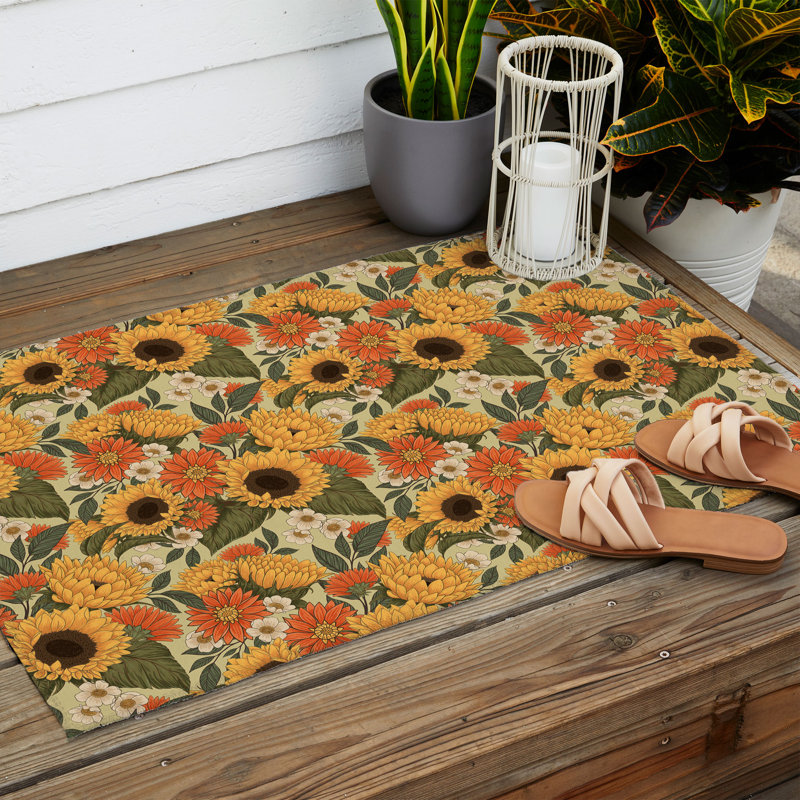 Tapis d'extérieur rectangulaire en polyester / chenille tissé à plat à la machine Ayrica, Rectangle 2 pi x 3 pi