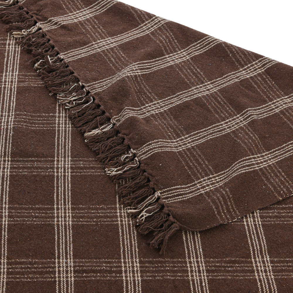 Eura Cotton Throw Blanket, Brown