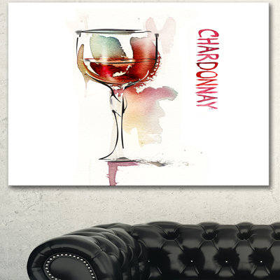 Red Wine On White Background - Painting