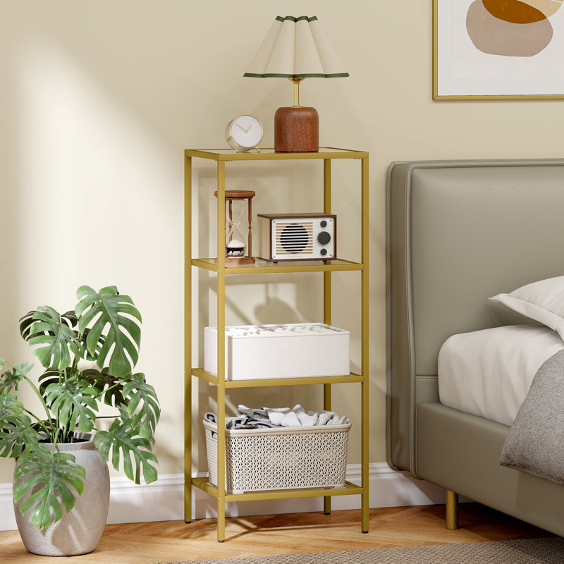 40cm W Metal Shelving Unit, Gold