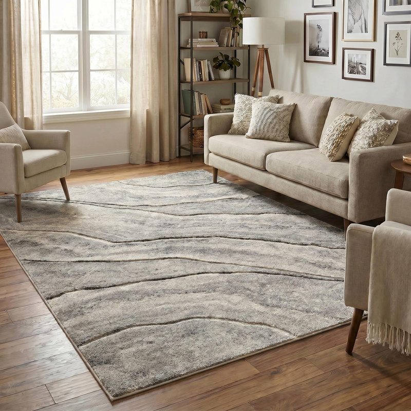 Caylyn Geometric Shapes Area Rug, GREY, 160 x 230 cm (Rectangular)