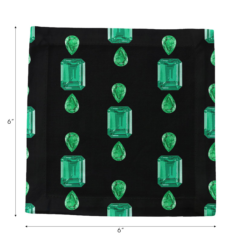 Cotton Blend Square Napkins, Black