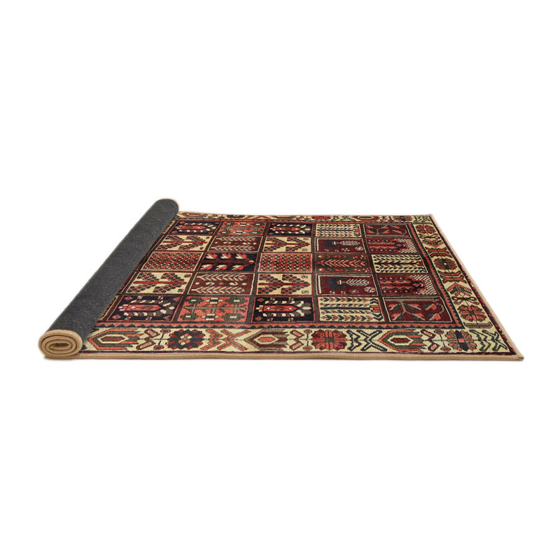 Tapis brun/pêche/beige traditionnel, Rectangle 5 pi x 7 pi