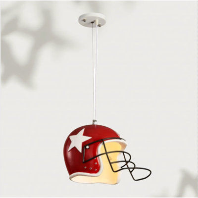 12.5-inch Red Single-head Helmet Pendant Light