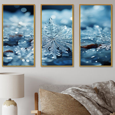 «Sunrise Snowflake Tranquility V - Winter Landscape», art mural