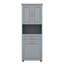 Grande armoire de salle de bain avec panier à linge inclinable et rangement supérieur, armoire de rangement avec deux portes, tablette réglable et tiroir-1447919406