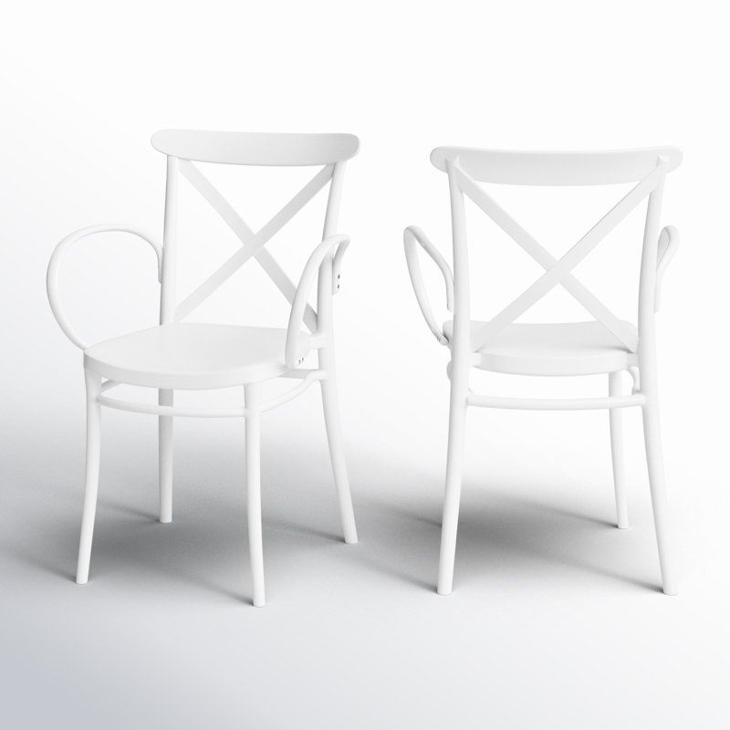 Fauteuil de patio empilable Kenne Anco, Blanc