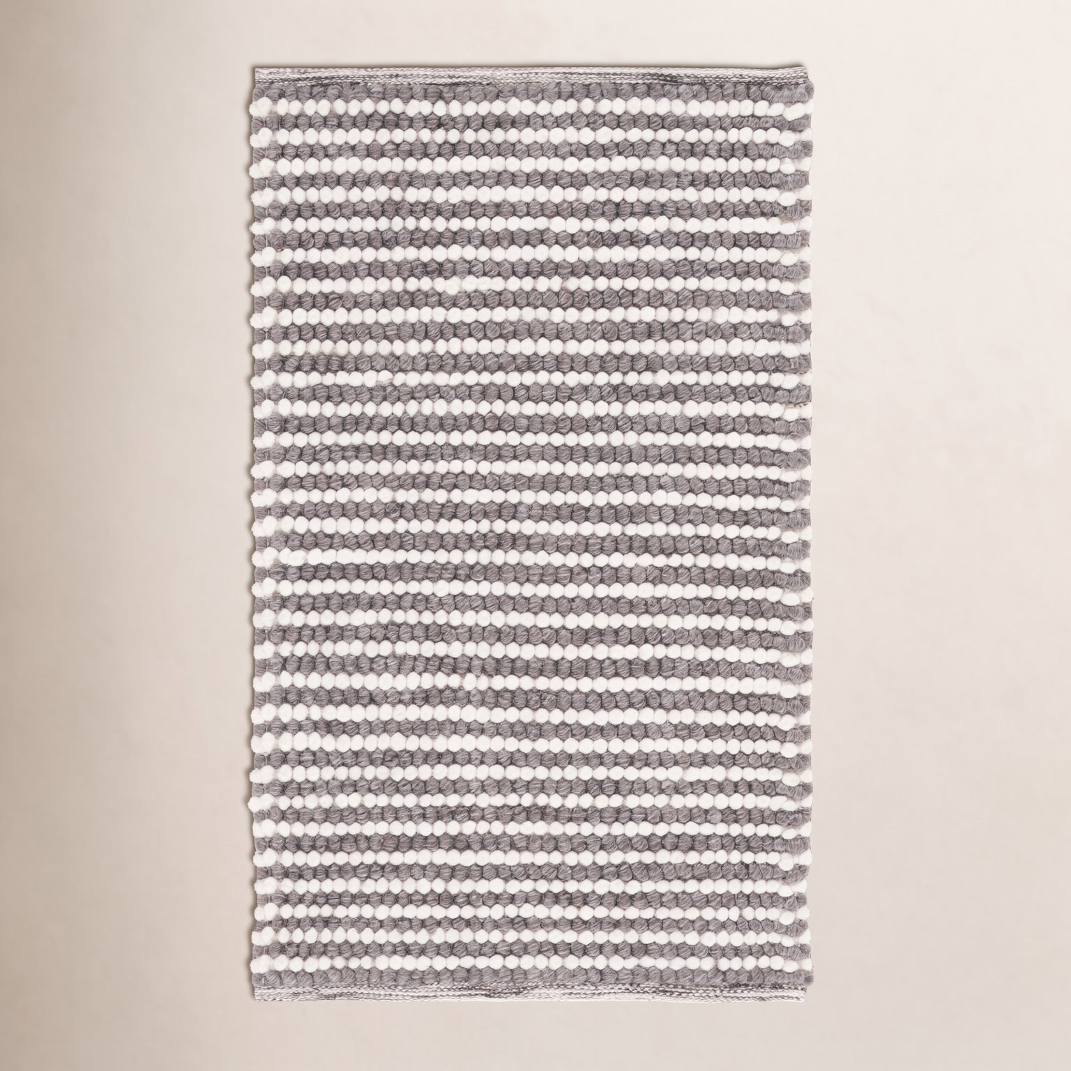 Cleodora Ivory Dark Brown Hand-Woven Chevron Rug, Rectangle 2' x 3'