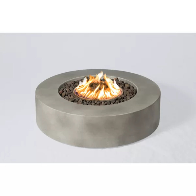 12" H Fibre Reinforced Concrete Outdoor Fire Pit Table