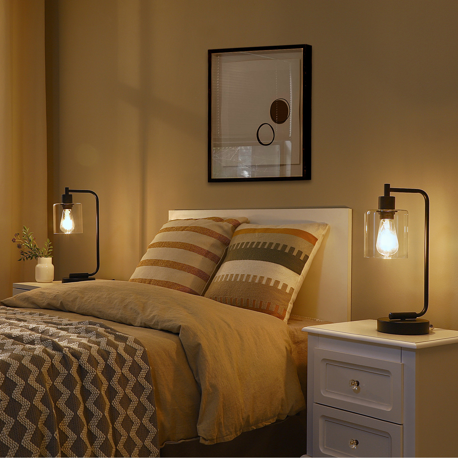 Mushroom Lamp Table Desk Bedside Lamp, Mushroom Decor Nightstand Small Table Lamps For Bedroom Night Stands,Cute Mini Modern Mid Century Lamps Dimmable,Unique Aesthetic Home Decor