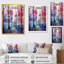 «Pink and Blue Cubic Forest Landscape - Winter Landscape», art mural-1987707598-1987707445