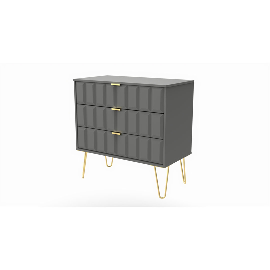Fully Assembled Peletier 3 Drawer 76.5Cm W Chest of Drawers
