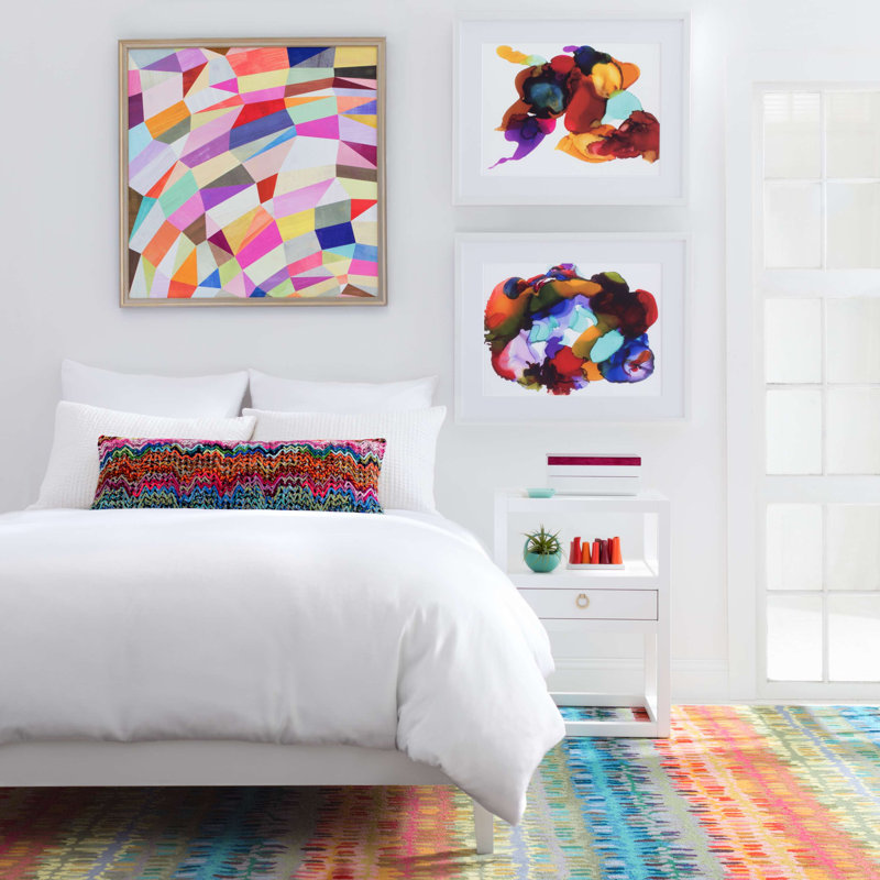 Paint Chip Multi Hand Micro Hooked Wool Rug, Rectangle 2' x 3'