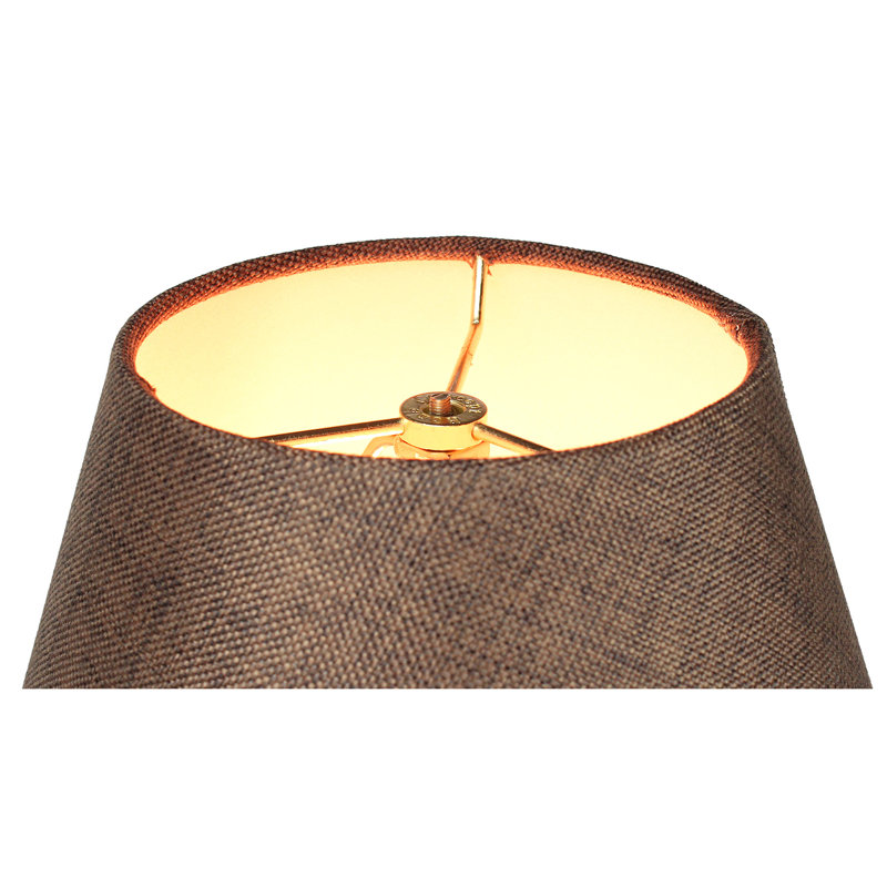 Luminaire suspendu 1 lumière à cône simple Shyanne, H 11 po x l 14 po x P 14 po, Toile de jute chocolat