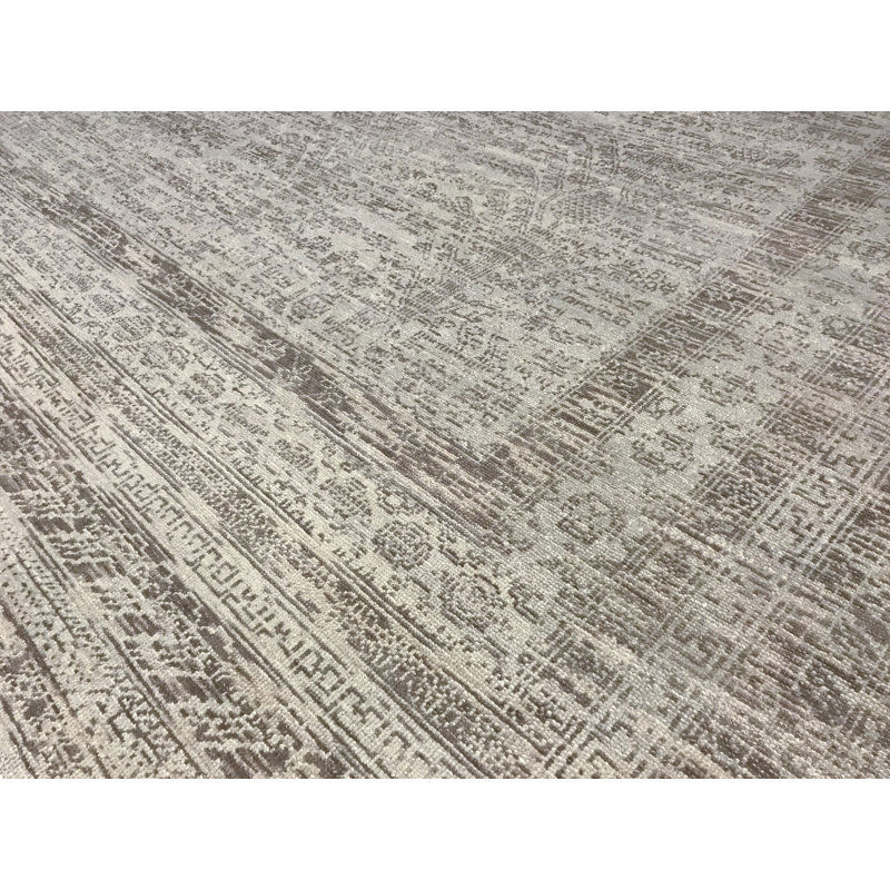 Tapis crème et crème noué à la main de haute qualité