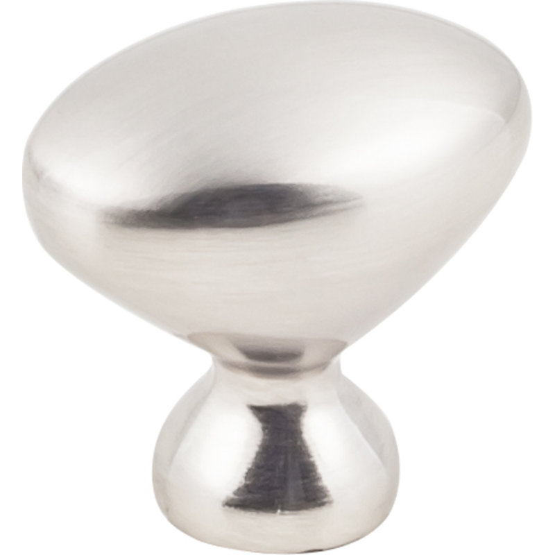 1 1/4" Length Oval Knob, Satin Nickel