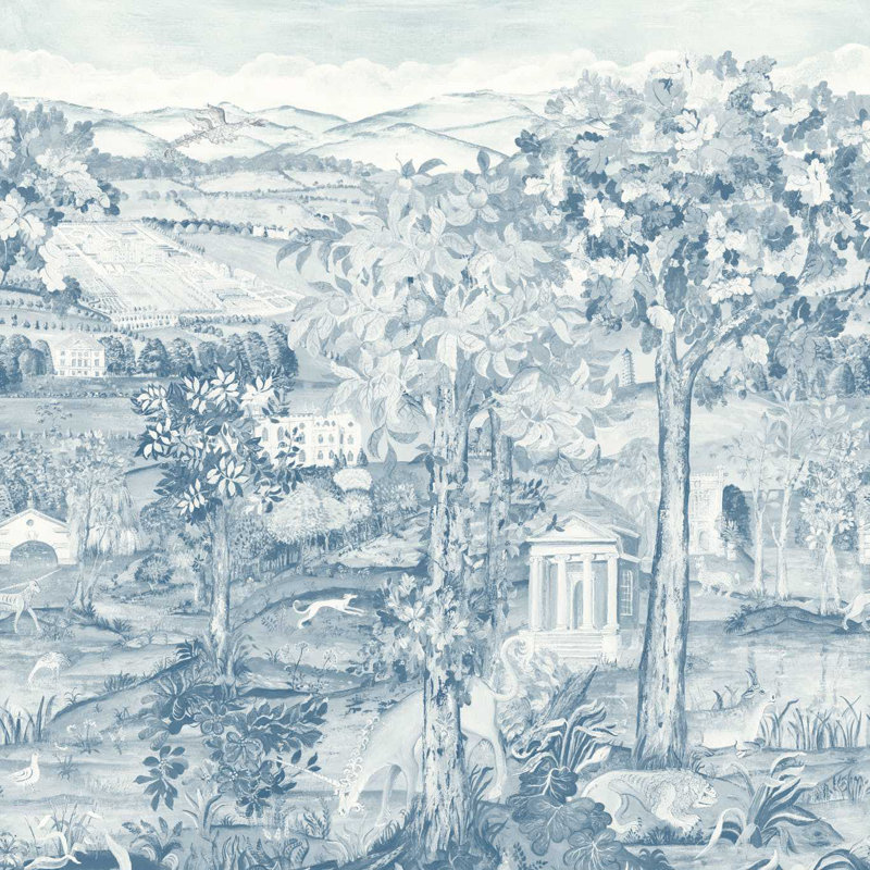 Arcadian Thames Wallpaper, Wedgwood Blue