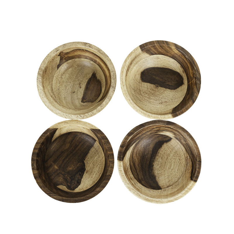Ensemble de 4 bols en bois de sheesham Foreside Home & Garden