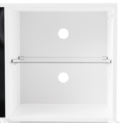 Meuble télé haute brillance avec lumières DEL, grand buffet, armoire de rangement, console média, tablettes en verre trempé