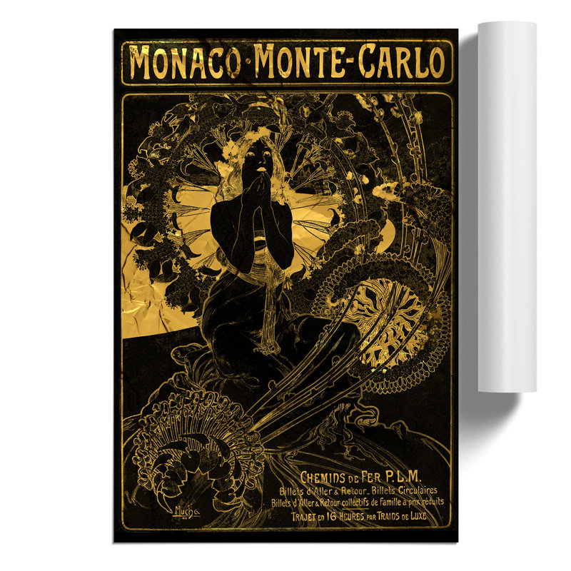 Monaco Monte Carlo by Alphonse Mucha - Frameless Print, 59cm H x 42cm W x 0.1cm D