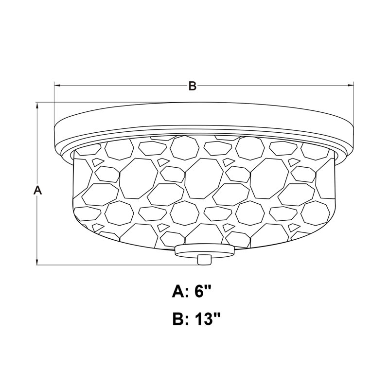 Northlake 2-Light 13 In. Wide Matte Black Transitional Dome Flush Mount Lighting Fixture, Clear Water Glass Shade, LED Compatible, For Low Ceilings, Bedroom, Hallway, Kitchen