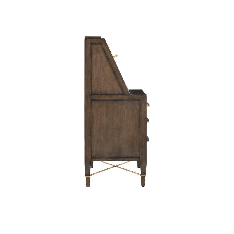 Chanterelle Foldable Secretary Desk with USB Ports and Drawers