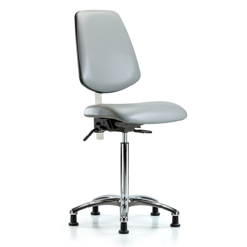 Isabell Vinyl Task Chair, Dove, Glides, Not Included